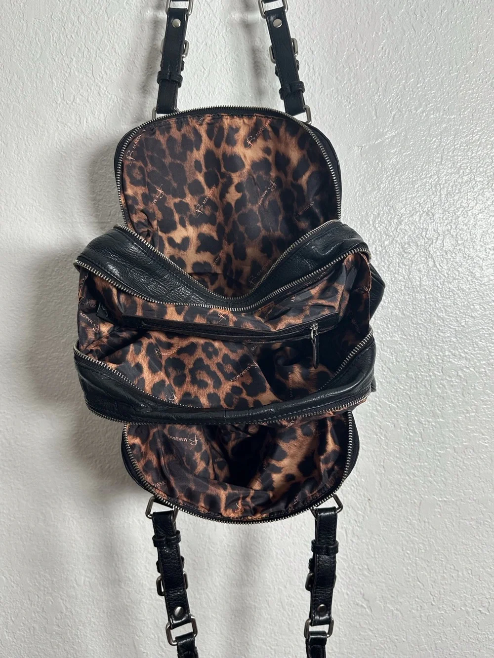 B Makowsky Black Leather Hobo Satchel Handbag - Picture 8 of 16
